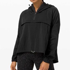 New lululemon Seek Vistas 1/2 zip Jacket windbreaker black